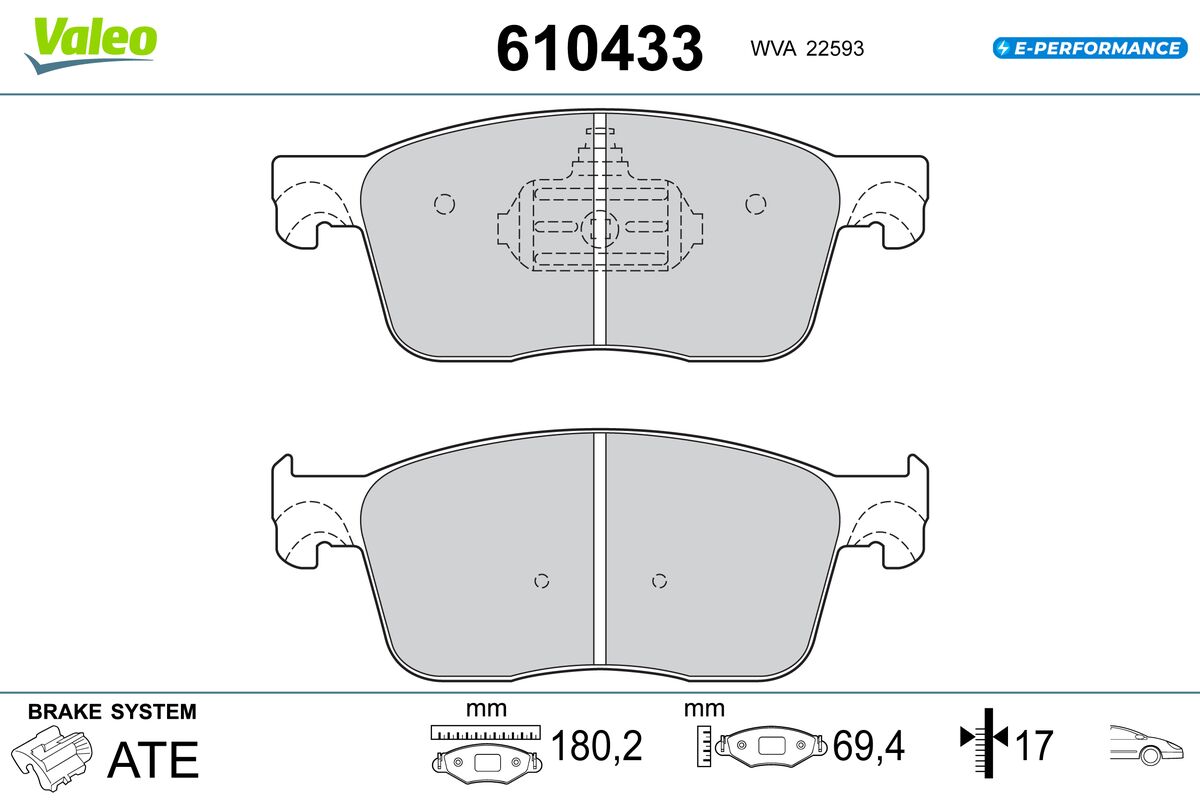 Sada brzdových platničiek kotúčovej brzdy VALEO